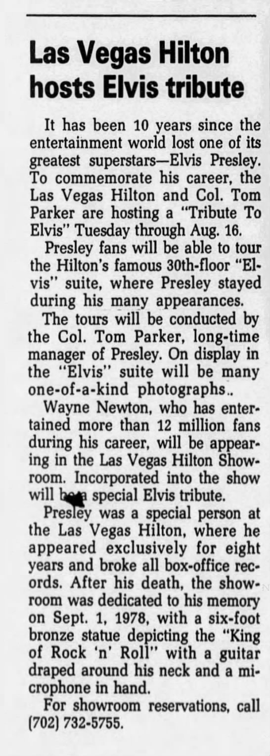 Las Vegas Hilton hosts Elvis tribute - 