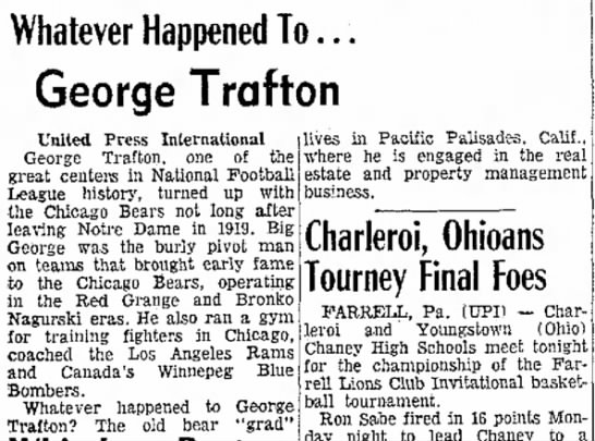 Whatever Happened To . . . George Trafton - 