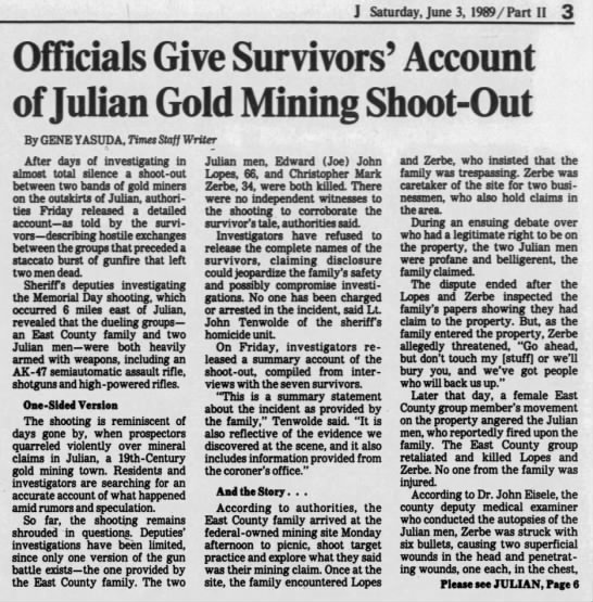Julian Gold Mining Shoot-out - 