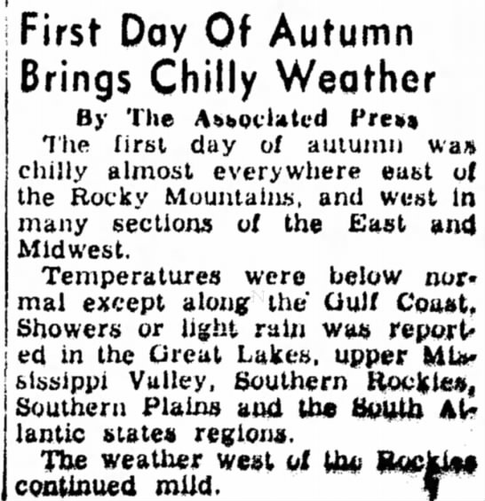 First Day of Autumn, 1952 - 