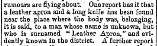 Leather Apron another nickname for Jack the Ripper - 