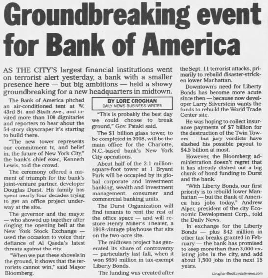 Groundbreaking event for Bank of America/Lore Croghan - 