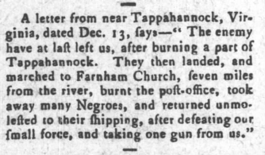 Dec 1814-Tappahannock - 