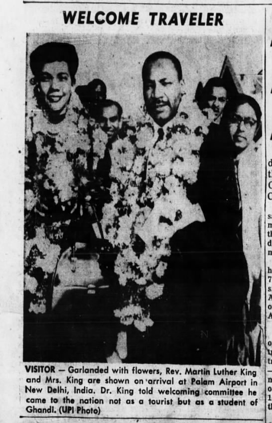 Feb 1959: M.L. King Jr and wife travel to India - 