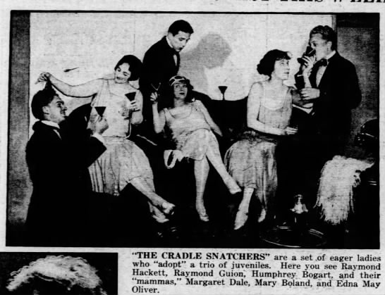 Photo of Humphrey Bogart and other cast members of Broadway play "The Cradle Snatchers" 1925 - 