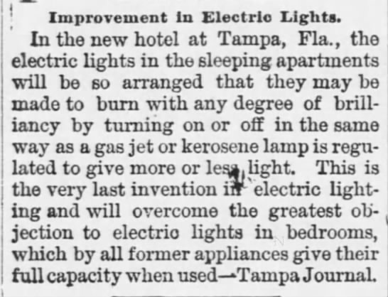 Latest Improvement in Electric Lights - 