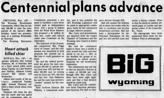 Centennial plans advance, The Billings Gazette (Billings, Montana) 13 Jul 1972, page 25 - 