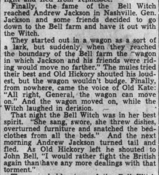 Andrew Jackson and the Bell Witch - 