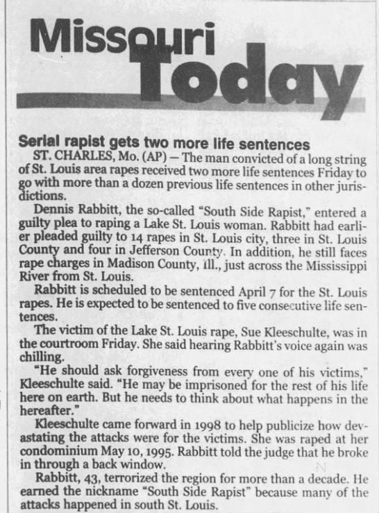 Southside Rapist gets two more life sentences. - 