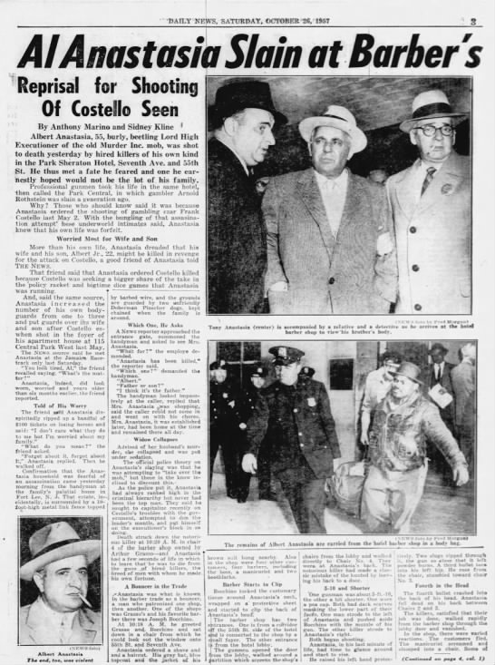 1957-Albert Anastasia murder story-NY Daily News-26Oct57-Page 3 - 