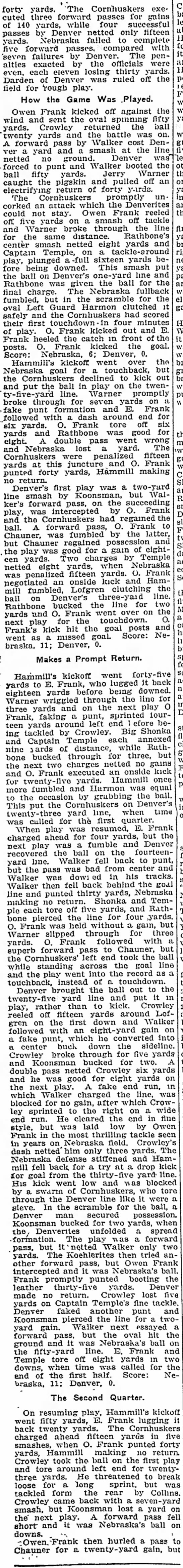 1910 Nebraska-Denver football, part 2 - 