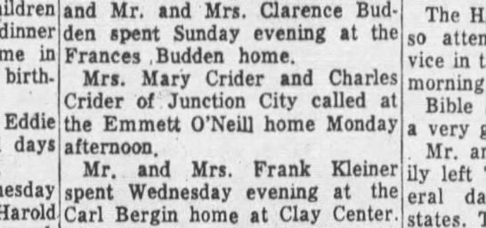 Mary Crider and Charles Crider call