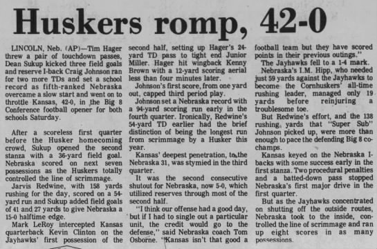 1979 Nebraska-Kansas football AP - 