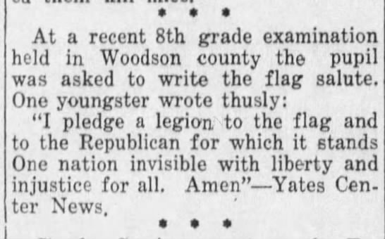 "I pledge a legion to the flag..." (1925). - 