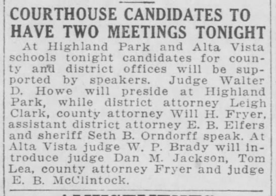Courthouse Candidates to Have Two Meetings Tonight - 