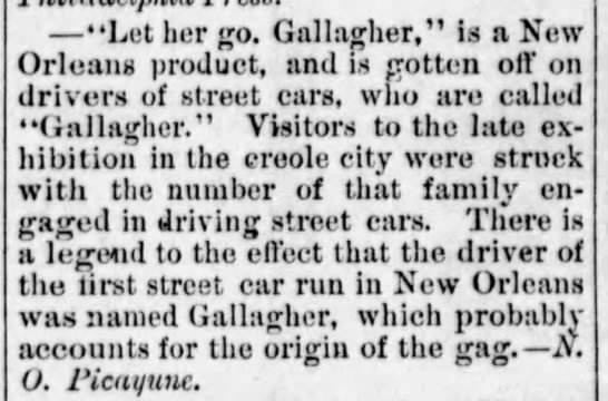 "Let her go, Gallagher!" (1886). - 