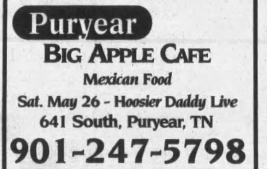 Big Apple Cafe near Puryear, TN (2001). - 