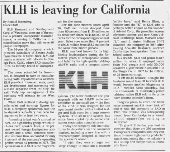KLH is leaving for California - 
