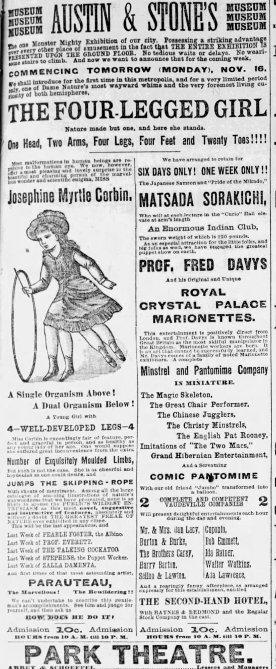 Corbin  15 Nov 1885  Boston Globe - 