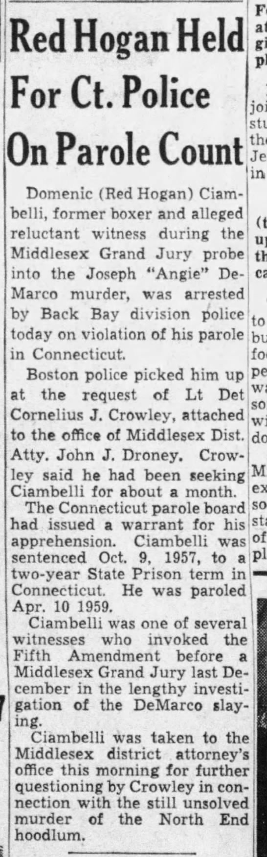 Red Hogan Ct parole (12 April 1960) - 