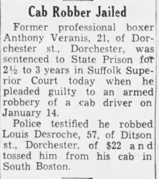 Veranis jailed (11 Feb 1960) - 