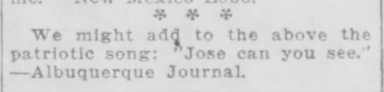 "Jose can you see" (1927). - 