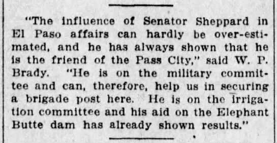 The influence of Senator Sheppard - 