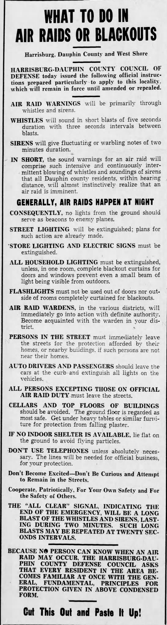 Harrisburg Blackout 1942 - 