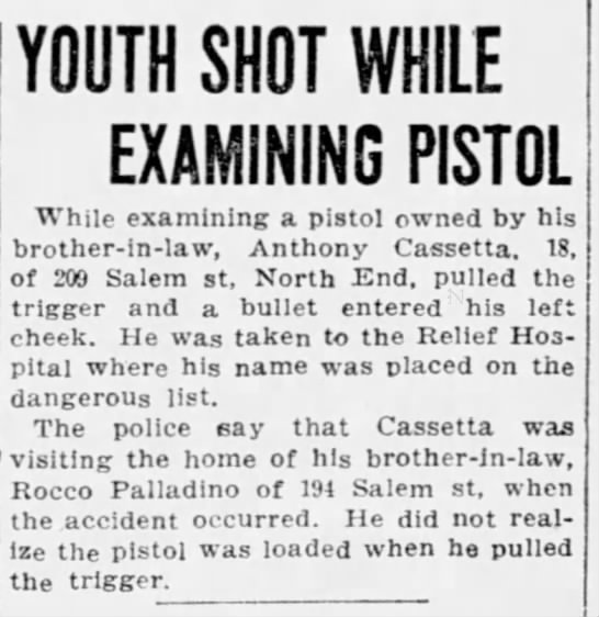 Cassetta shoots self (14 July 1925) - 
