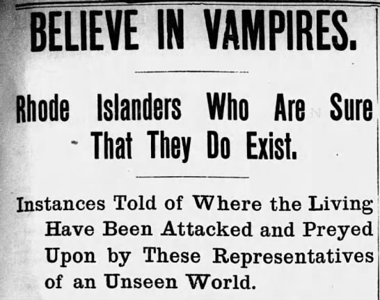 Rhode Island Residents sure Vampires Exist - 
