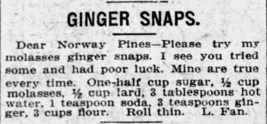 Recipe: Ginger Snaps (1908) - 