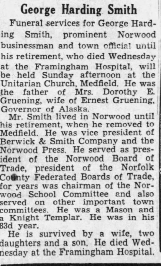 Obituary for George Harding Smith (Aged 83) - 