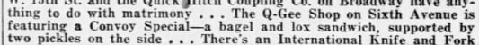 Bagel and lox (1941). - 