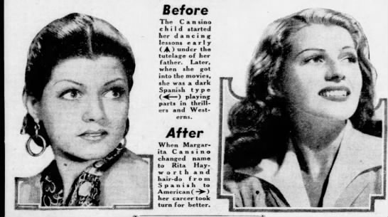 Rita Hayworth - before and after - 