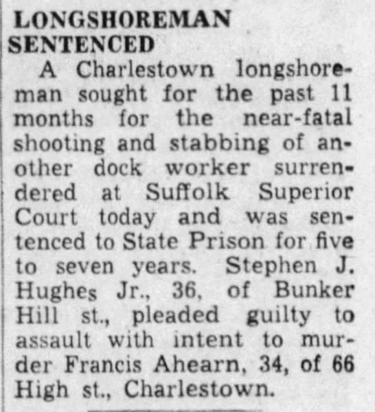 Stevie Hughes sentenced (15 June 1960) - 