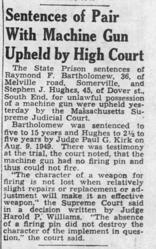 Hughes Sr sentence upheld (6 July 1950) - 