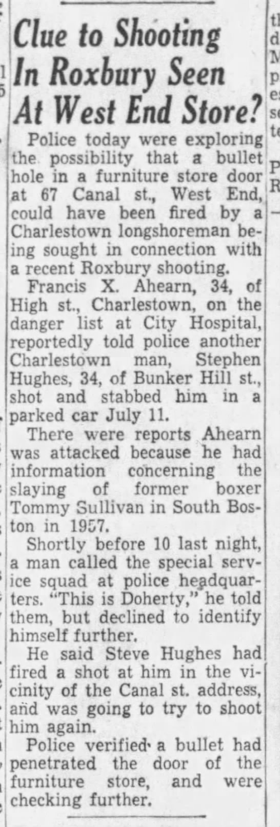 Stevie Hughes wanted (20 July 1959) - 