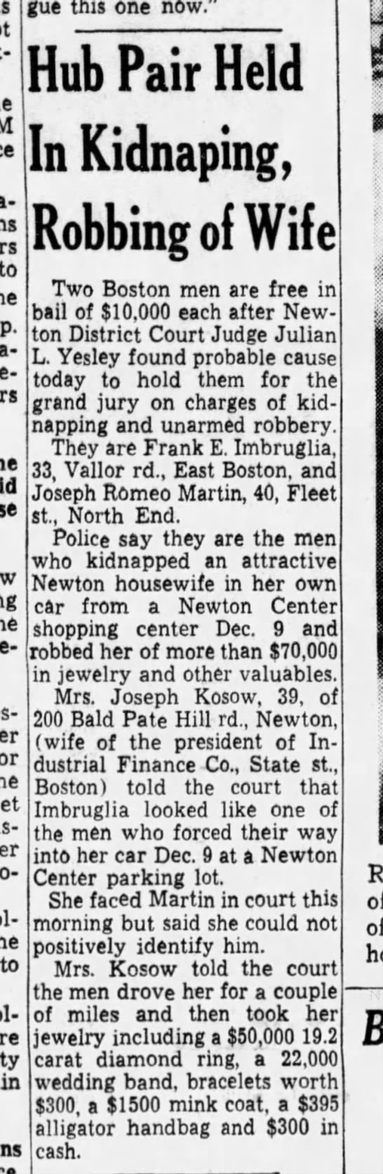 Romeo Martin arrested for kidnapping (Jan 1965) - 