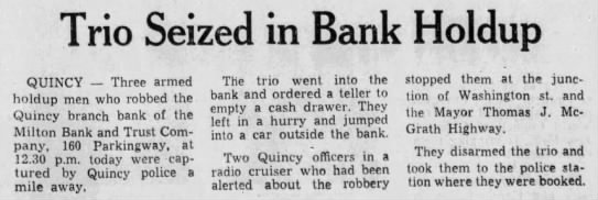 Milton Bank holdup (23 Jan 1968) - 