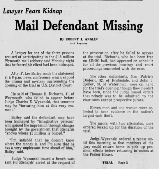 Tommy missing (7 Nov 1967) - 