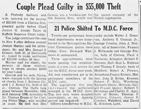 Greene couple plead guilty (19 Sept 1966) - 