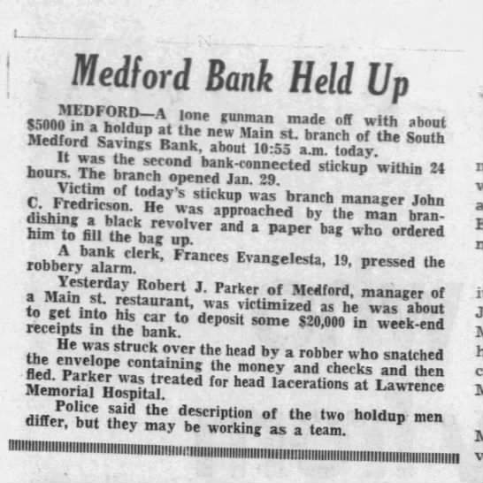 medford hold up - 