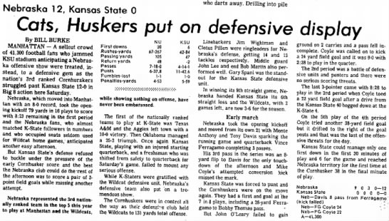 1975 Nebraska-Kansas State football, Salina Journal - 