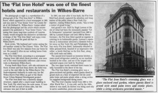 Flat Iron Hotel History - 