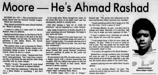 Ahmad Rashad, 23 Oct 1973 - 