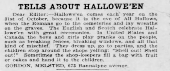 "Shell out!" Halloween shout (1916). - 
