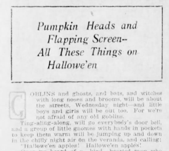 "Halloween apples" (1917). - 
