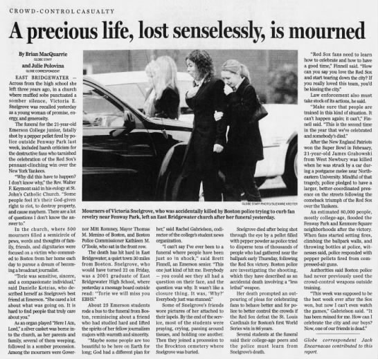 A precious life, lost senselessly, is mourned - 