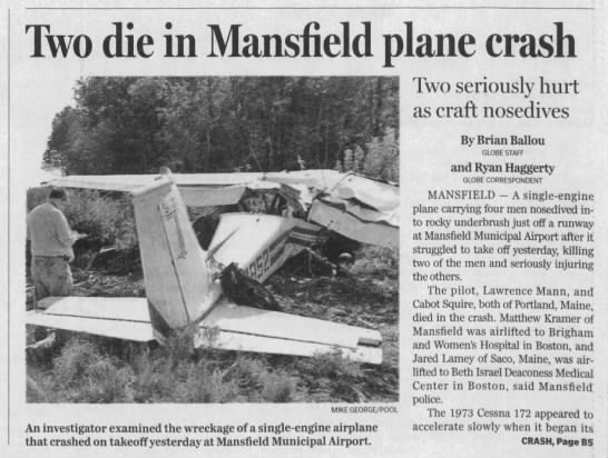 Two die in Mansfield plane crash - 