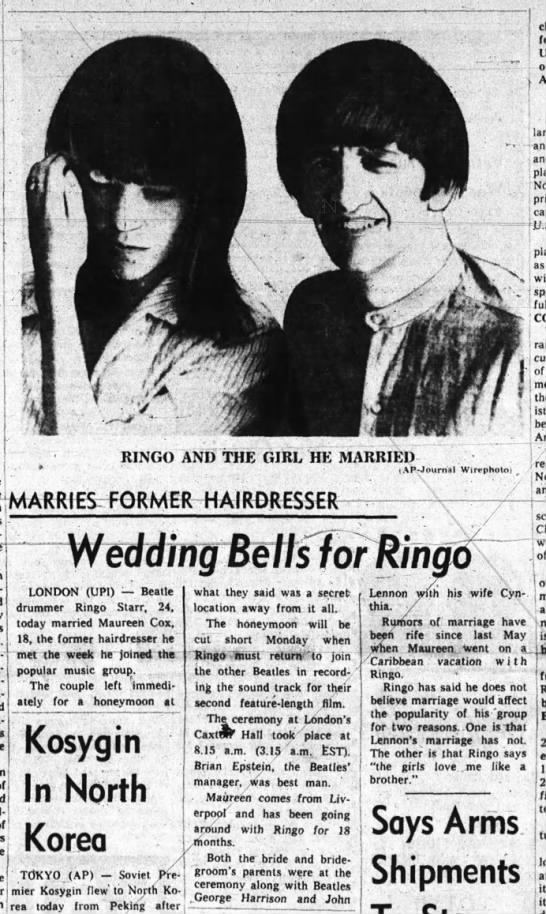 Ringo Starr marries - 